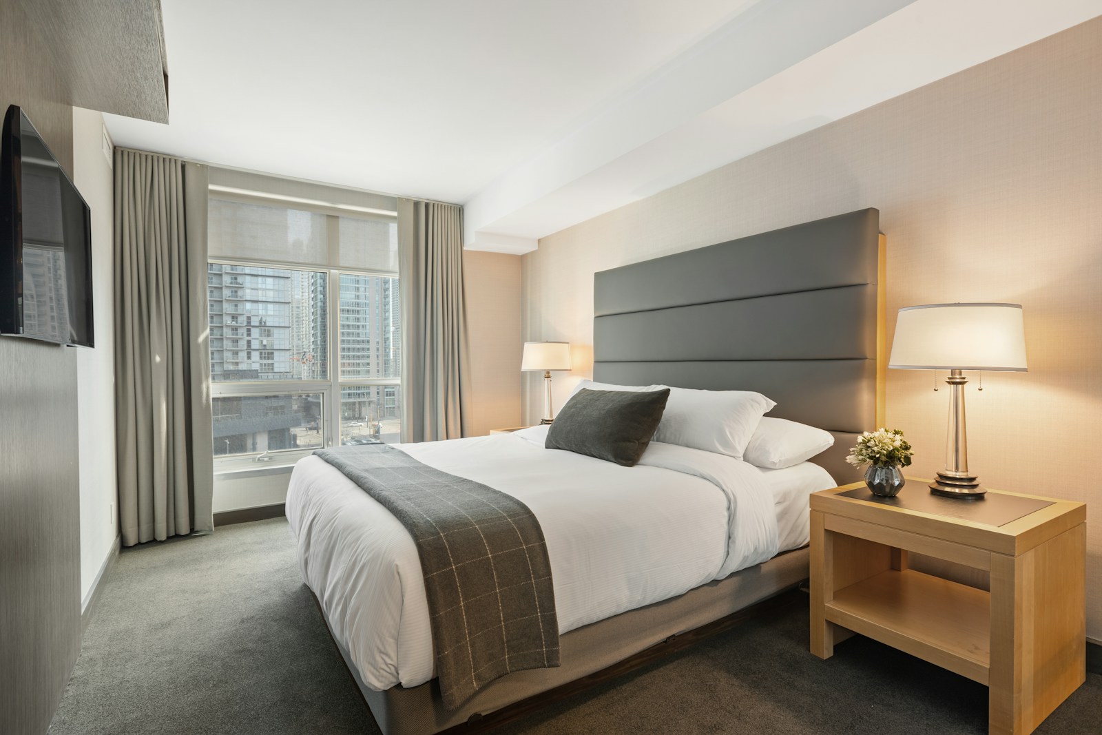 Serene modern bedroom with natural light